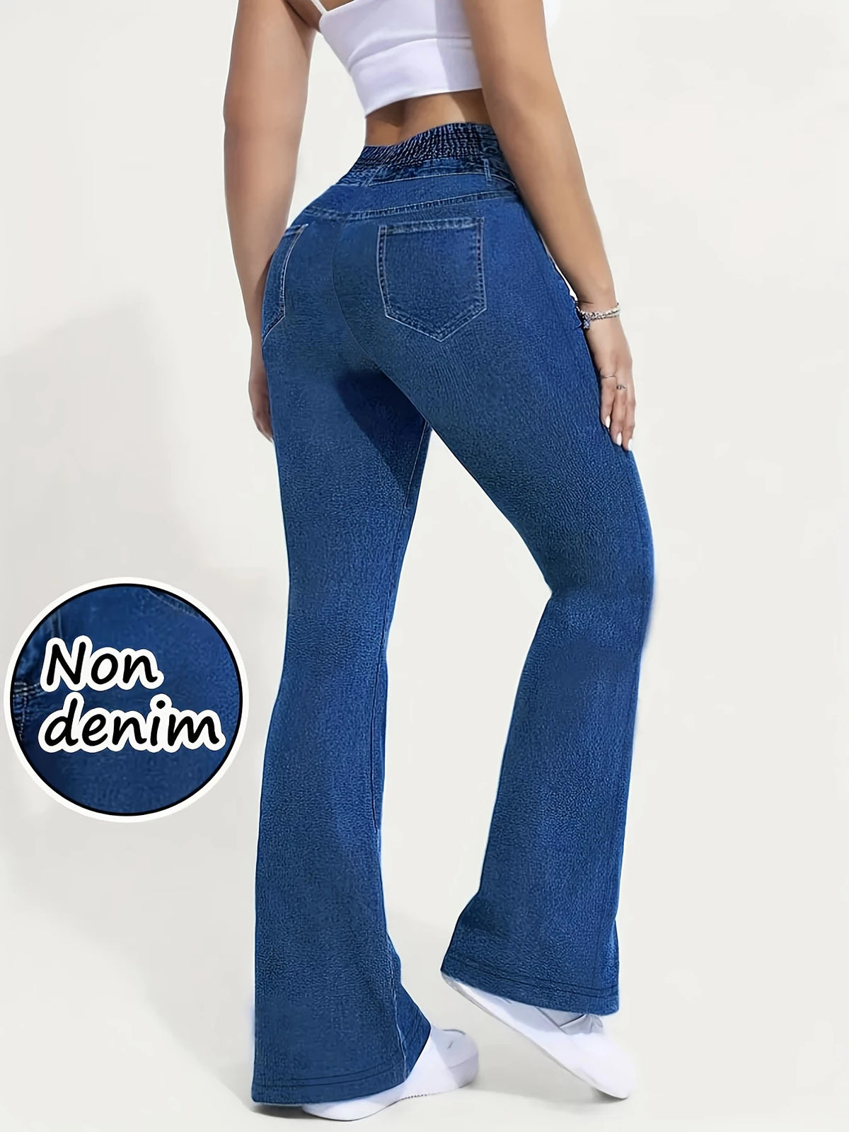 Calça Jeans Flare Cintura Alta Efeito Modelador Elástica