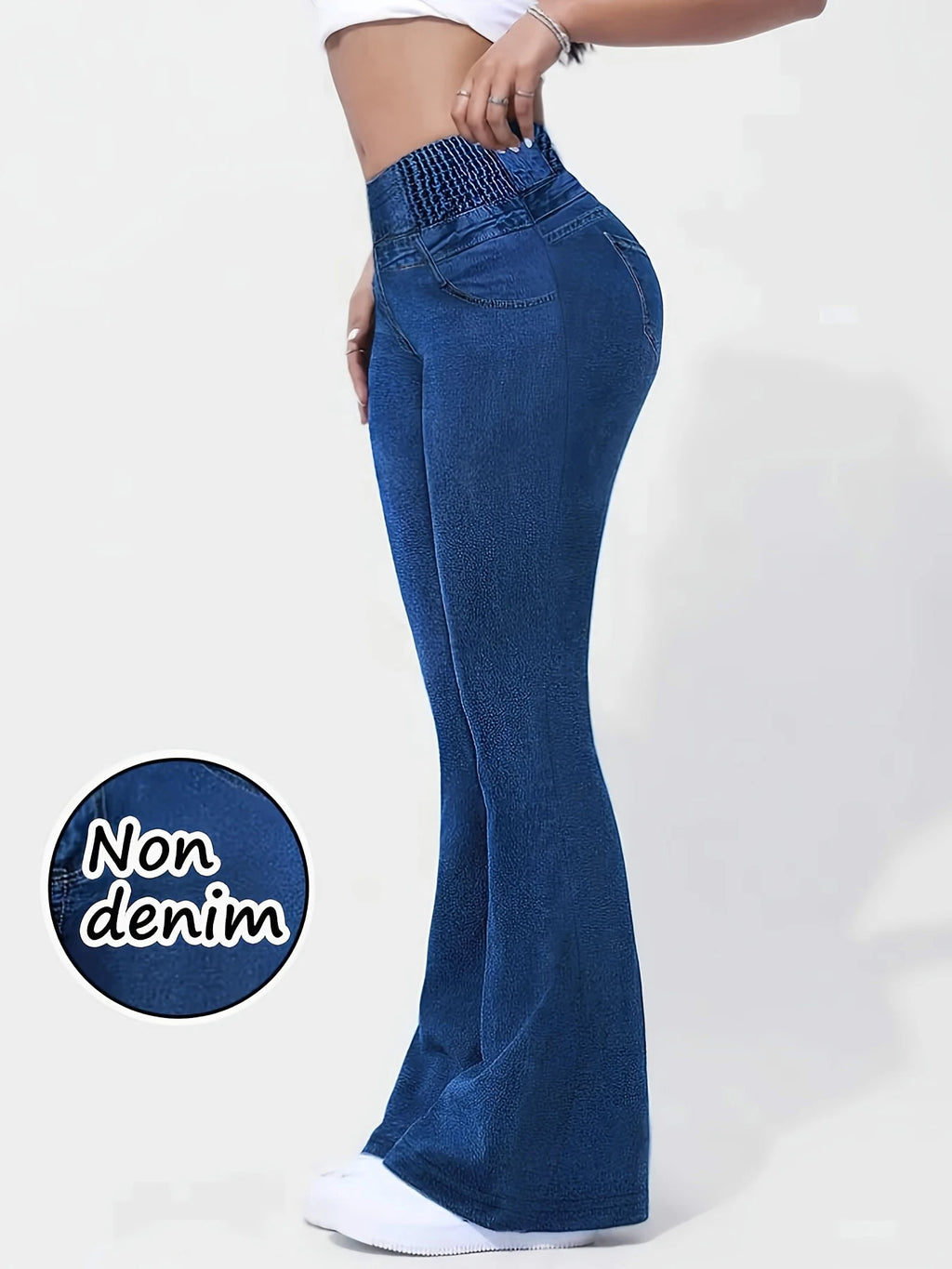 Calça Jeans Flare Cintura Alta Efeito Modelador Elástica