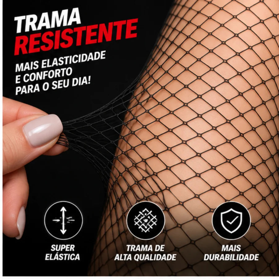 Kit 4 Meias-Calças Arrastão Pretas