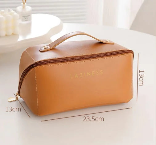 Necessaire Feminina Grande em Material Sintético – Bolsa de Maquiagem Portátil para Viagem