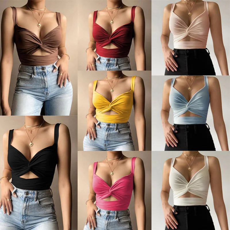 Top Cropped Tomara que Caia Sem Mangas Feminino Marrom