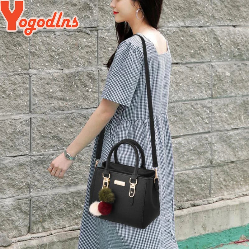 Bolsa Feminina Transversal com Pompom e Franja – Estilo Casual, Várias Cores