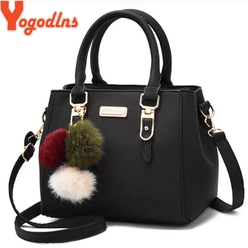 Bolsa Feminina Transversal com Pompom e Franja – Estilo Casual, Várias Cores
