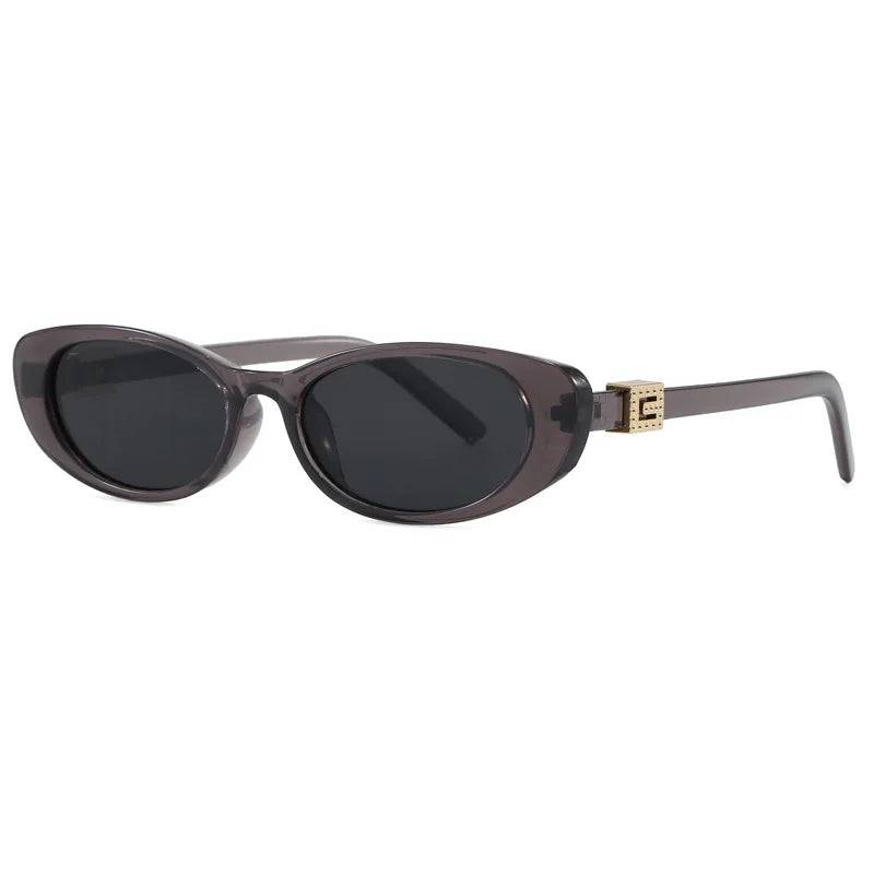 Óculos de Sol Oval com Rebites Estilo Vintage – UV400