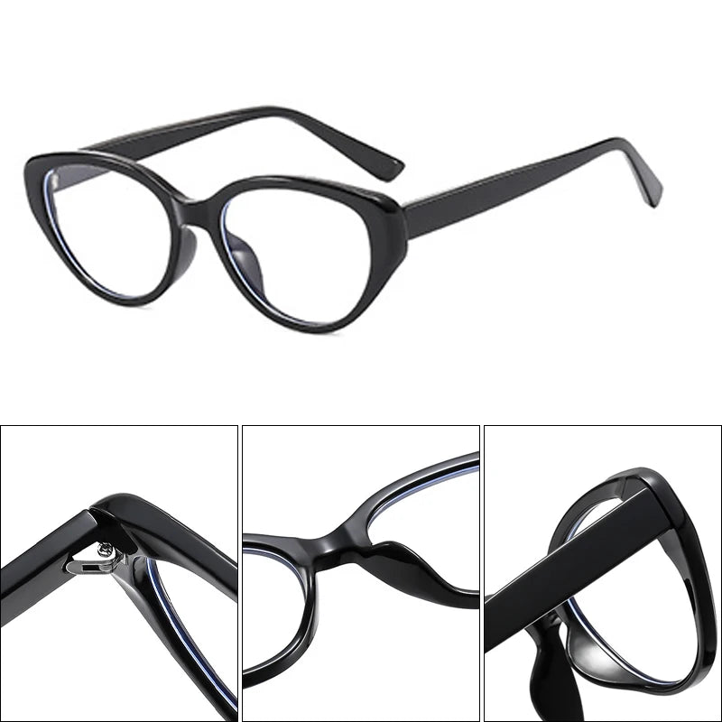 Óculos Anti Luz Azul Gatinho Vintage Feminino, Leve em TR90 para Uso Diário e Escritório