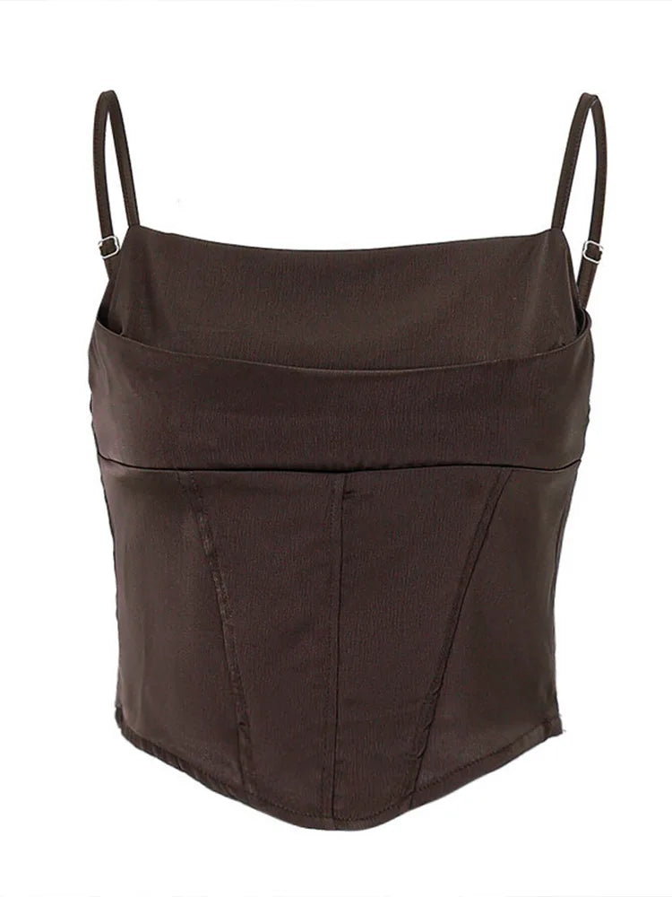 Top Feminino Cropped Alça Fina Costas Abertas com Amarração
