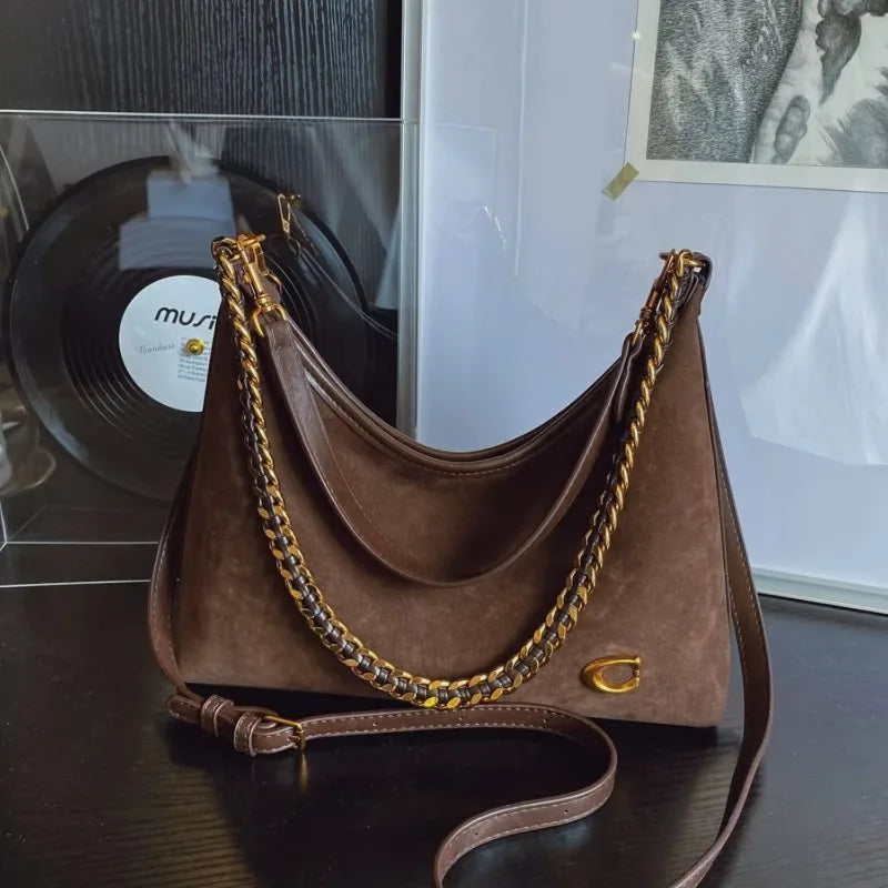 Bolsa Feminina Transversal de Ombro Preta, Grande Capacidade, Estilo Sofisticado