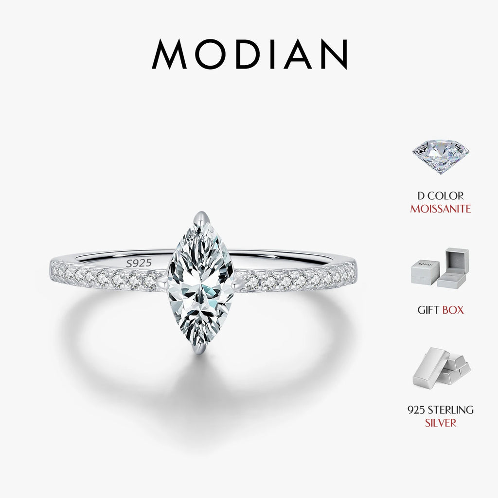 Anel Moissanite Losango Prata 925