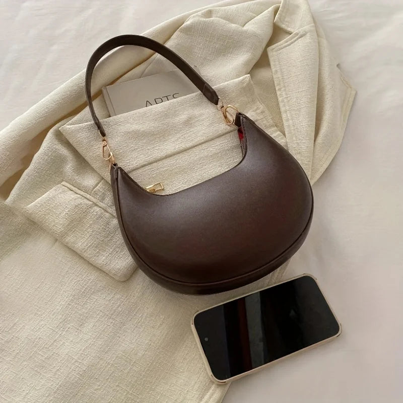 Bolsa de Ombro Feminina em Formato de Lua