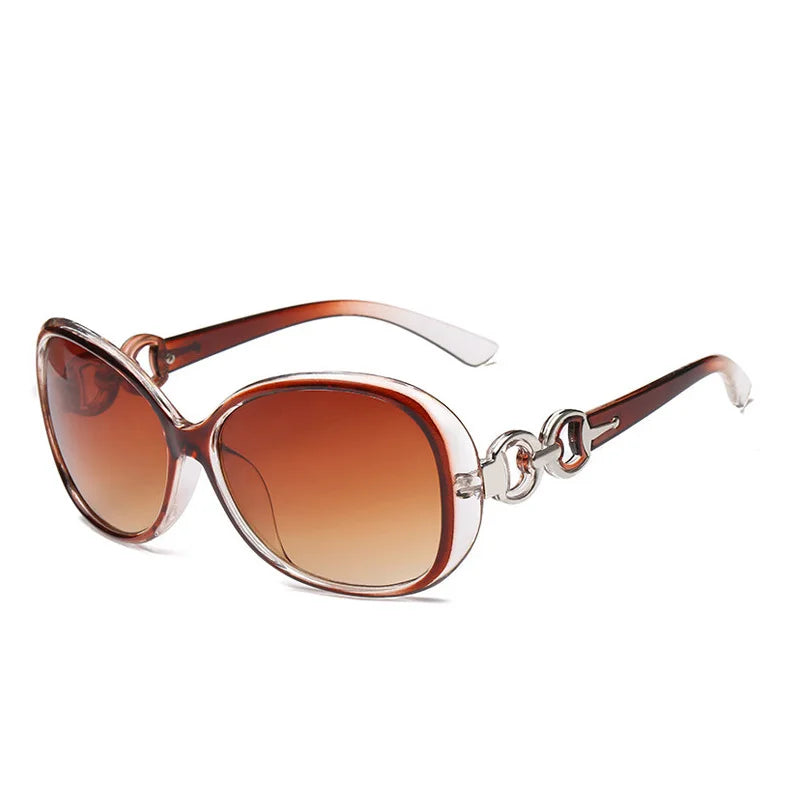 Óculos de Sol Feminino Oval Grande Clássico – Lente Degradê UV400