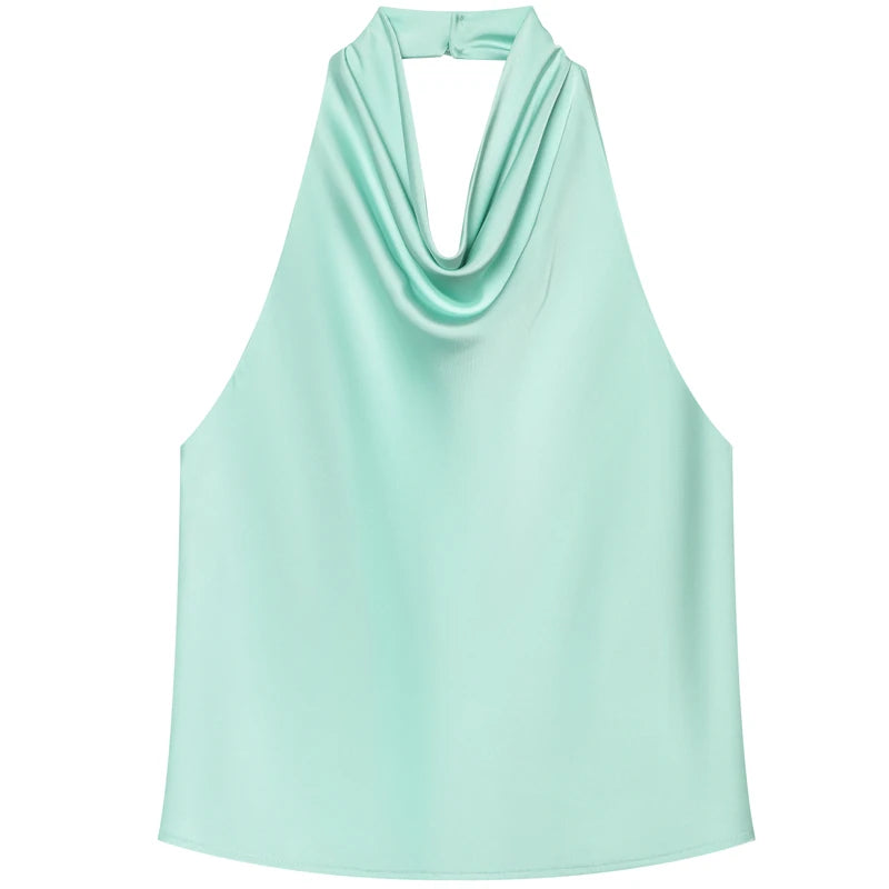 Top Corset Frente Única Cetim Costas Abertas – Amarelo, Rosa ou Preto