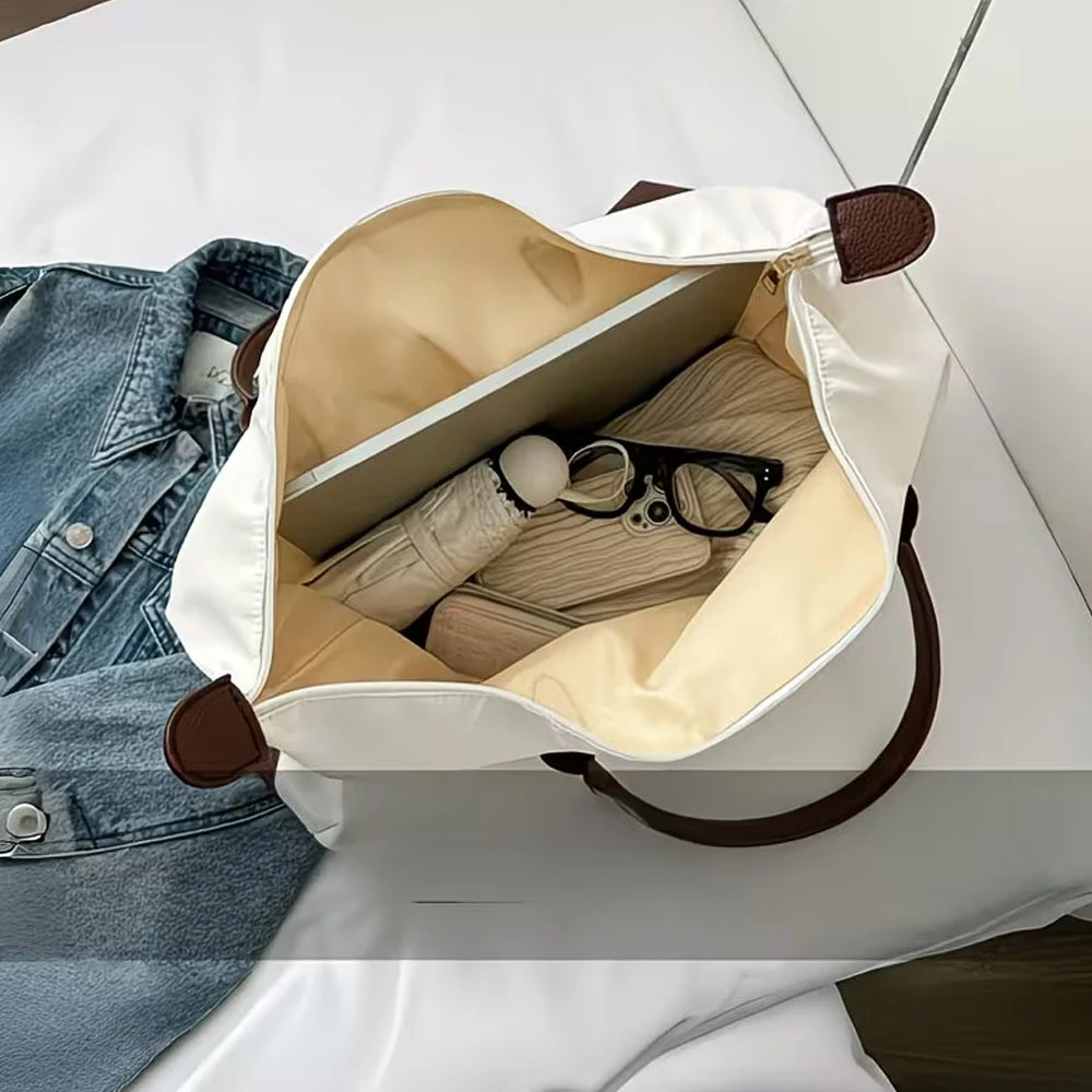 Bolsa Tote Feminina de Grande Capacidade, Casual e Versátil para Viagem e Academia