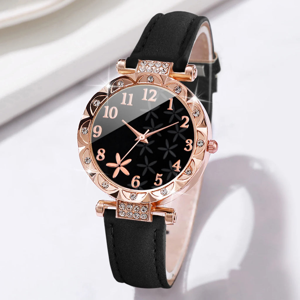 Conjunto Relógio Feminino com Pulseira Strass 2 Peças