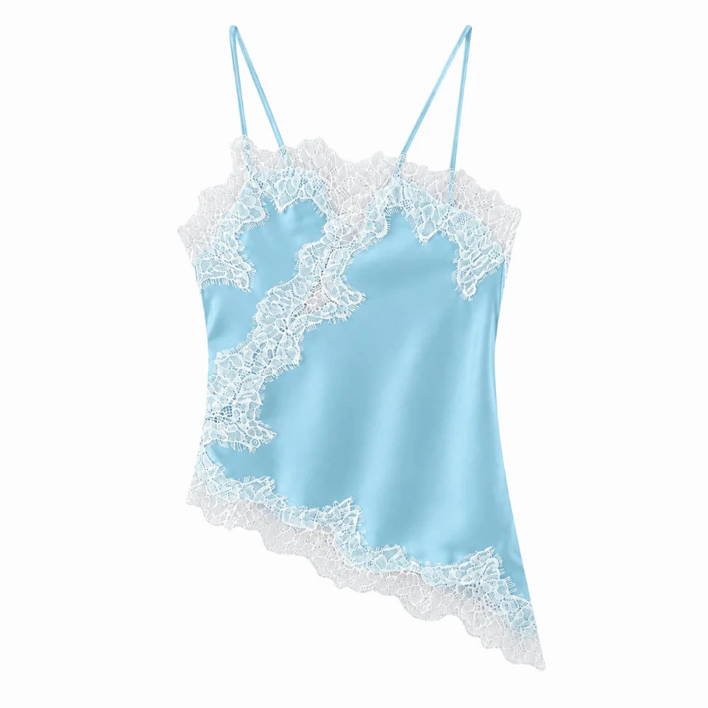 Blusa de renda assimétrica