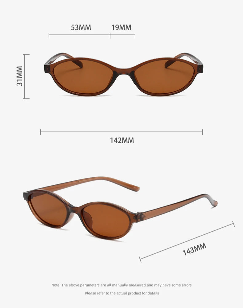 Óculos de Sol Oval Pequeno Feminino Retrô – UV400
