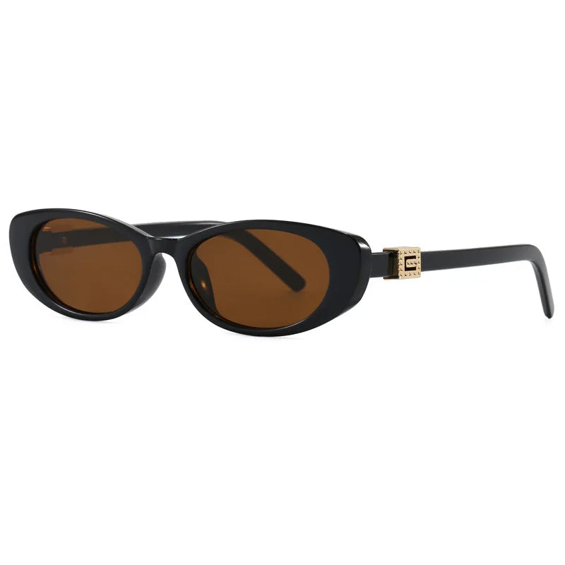 Óculos de Sol Oval com Rebites Estilo Vintage – UV400