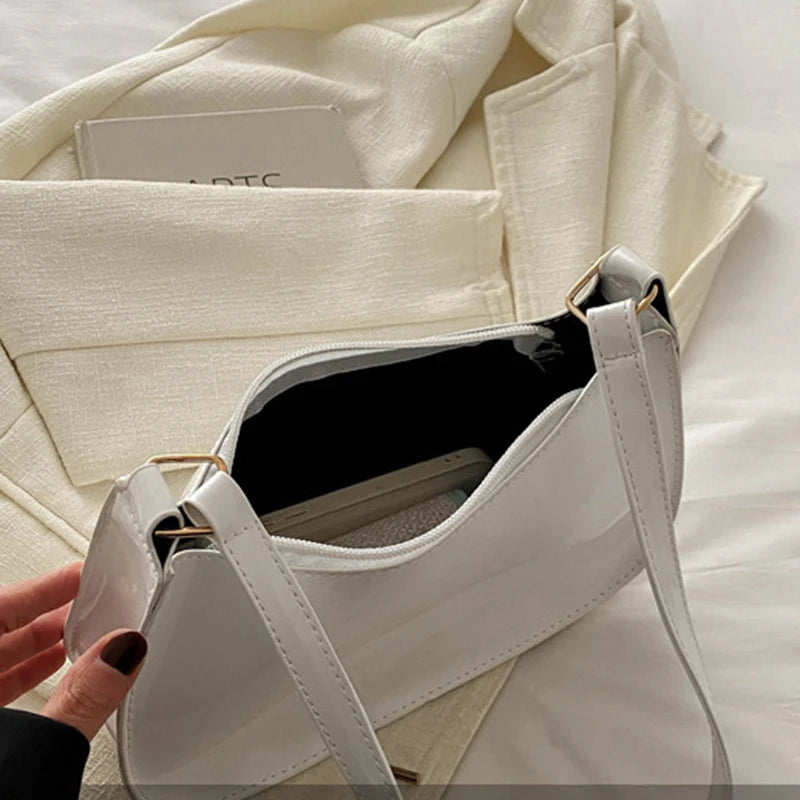 Bolsa de Ombro Feminina Retrô com Zíper – 8 Cores