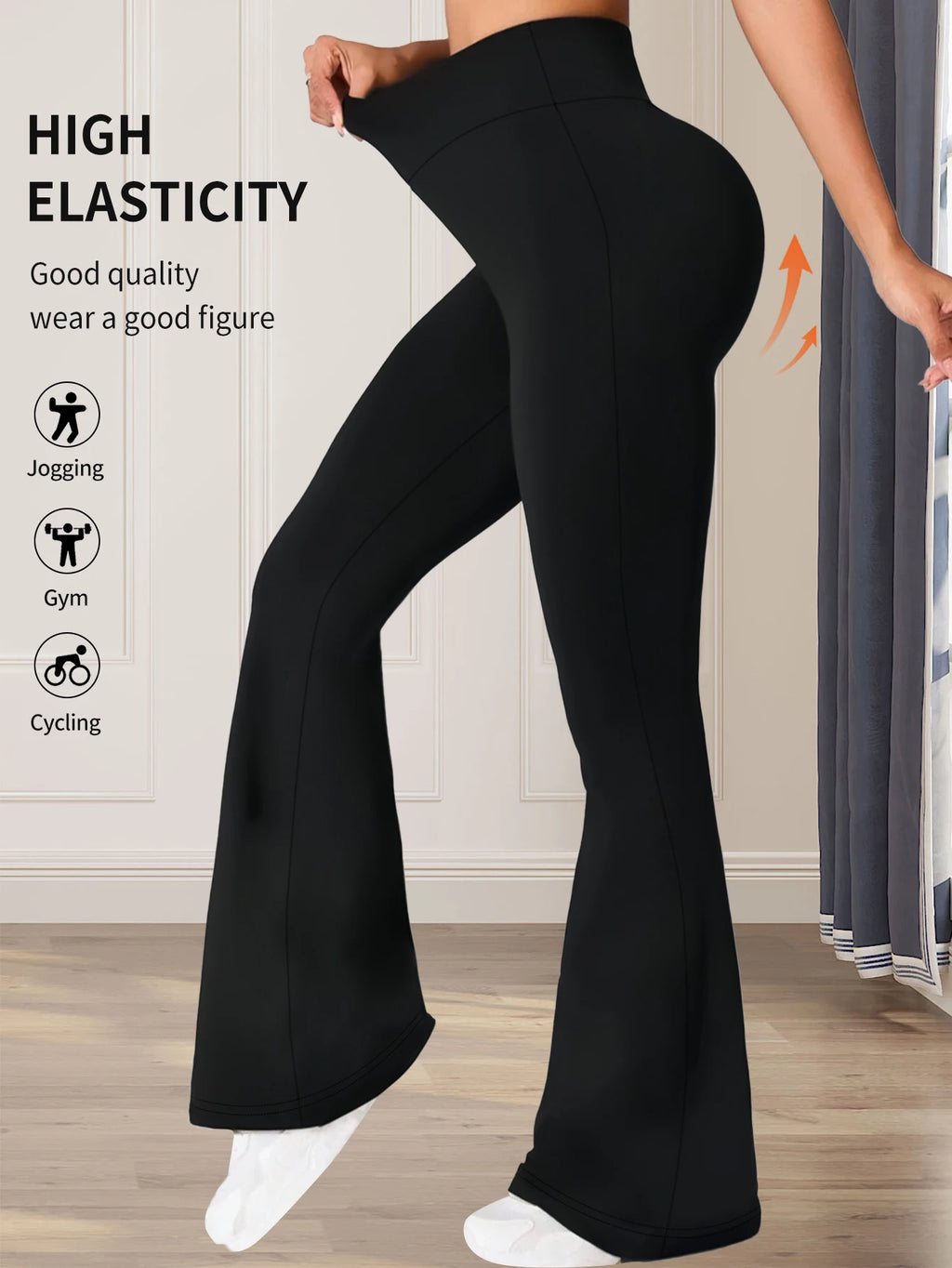 Calça Flare Feminina Cintura Alta Slim com Elastano