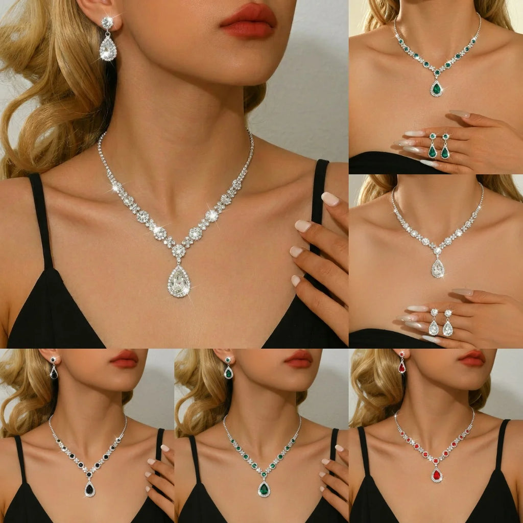 Conjunto Colar e Brincos Gota Elegante