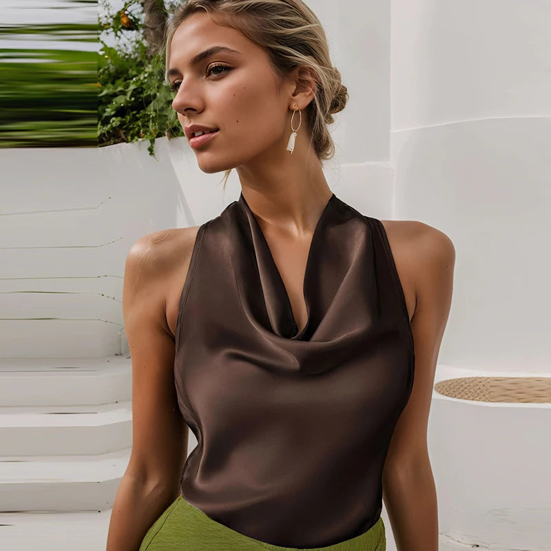 Top Corset Frente Única Cetim Costas Abertas – Amarelo, Rosa ou Preto