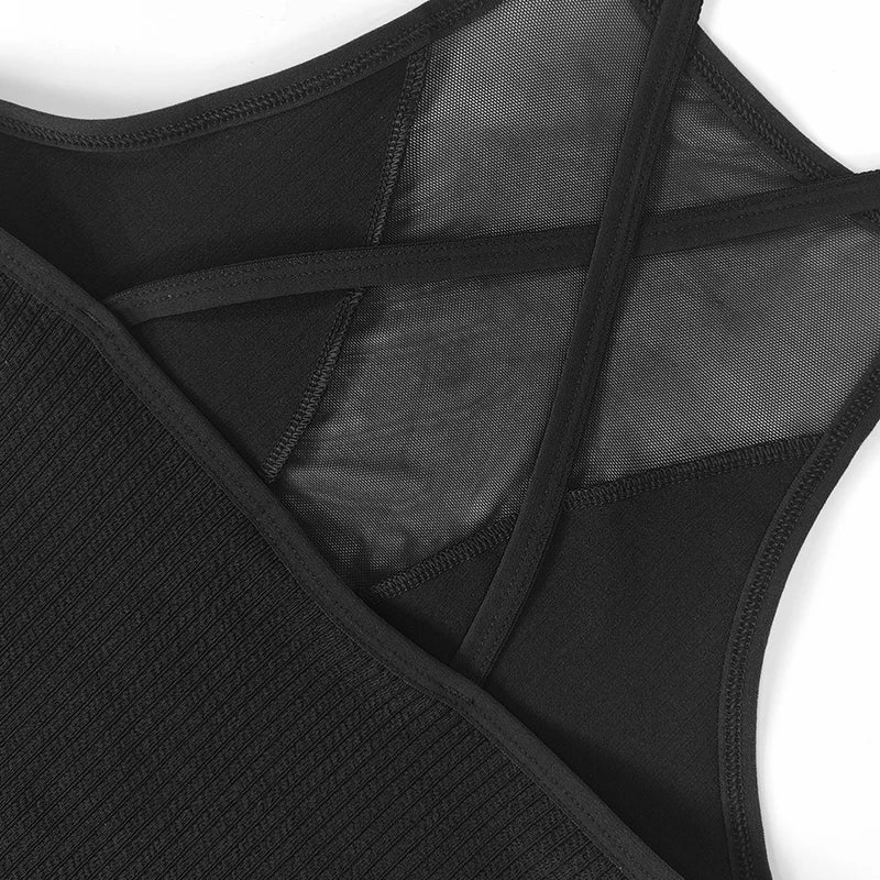 Top Cropped Feminino Canelado com Tule e Costas Abertas