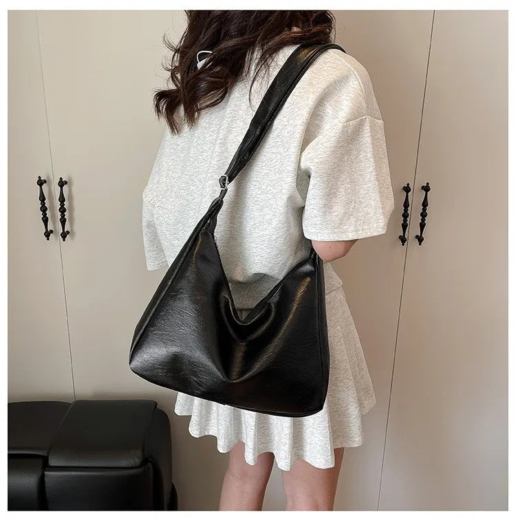 Bolsa Tote Vintage Casual Grande – Material Sintético Café