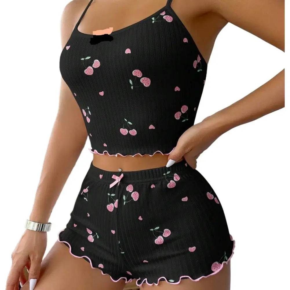 Conjunto Pijama Feminino Regata e Short Estampado Macio