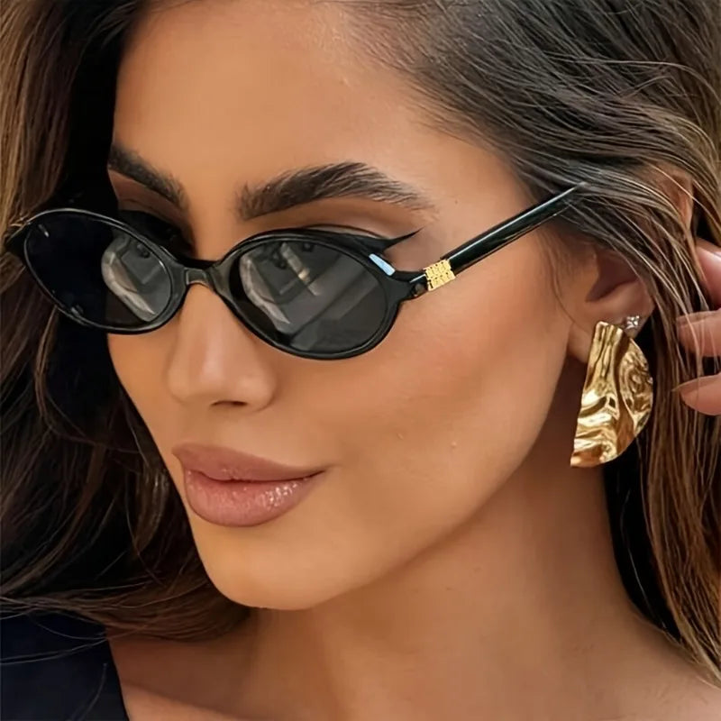 Óculos de Sol Oval Estilo Coreano Unissex – UV400