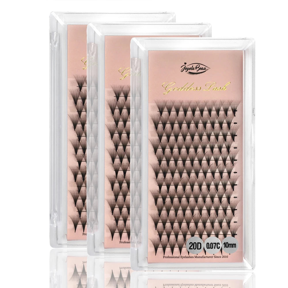 Goddess 12D/14D/16D/20D Premade Fan Eyelash Extensions Natural Soft Russian Volume Lashes Faux Mink Individual Lash Extensions