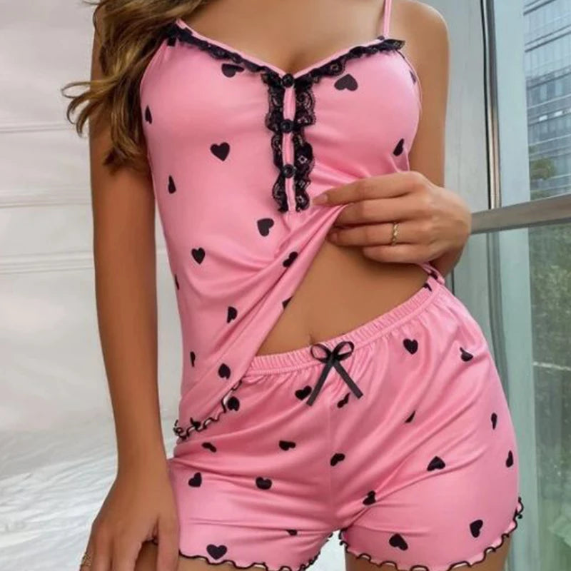 Conjunto Pijama Feminino Short e Regata com Decote em V