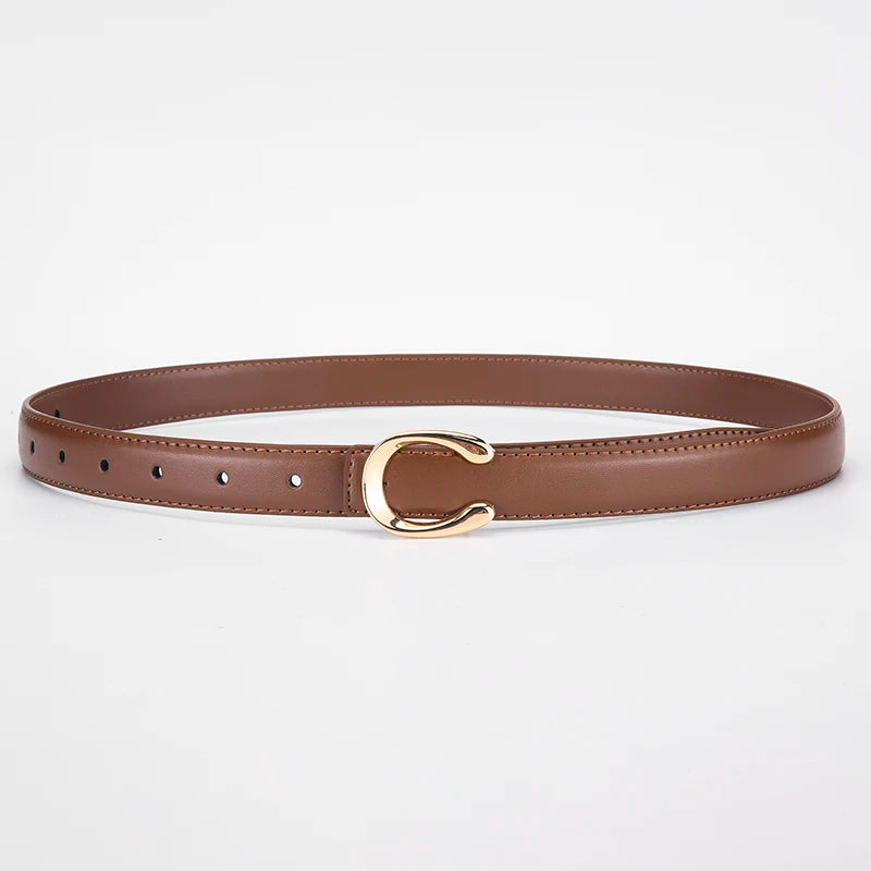 Cinto Feminino Fivela em C com Acabamento Liso