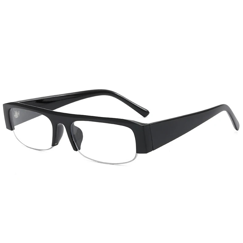 Óculos de Sol Retangular Pequeno Meia Armação Vintage – UV400