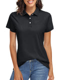 TACVASEN UPF 50+ Short Sleeve Golf Polos Shirts High Elastic Womens Sun Protection T-shirts Quick Dry Workout Tee Pullover Tops