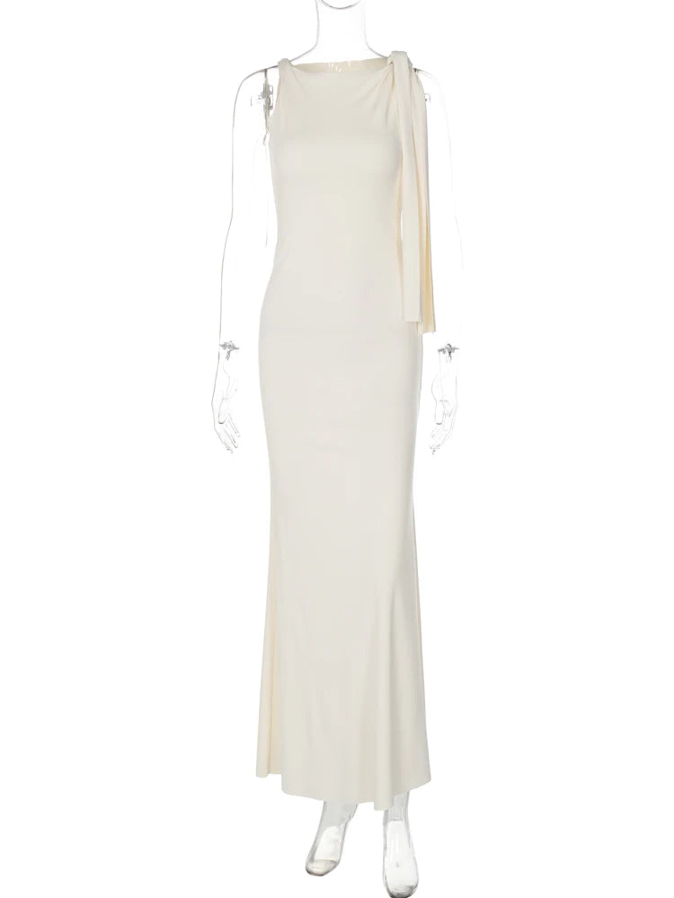 Vestido Longo Sem Mangas Sexy Bodycon Patchwork Festa Y2K