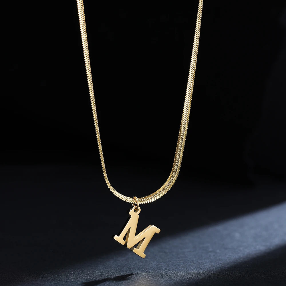 Colar Inicial Letra A-Z Banhado a Ouro