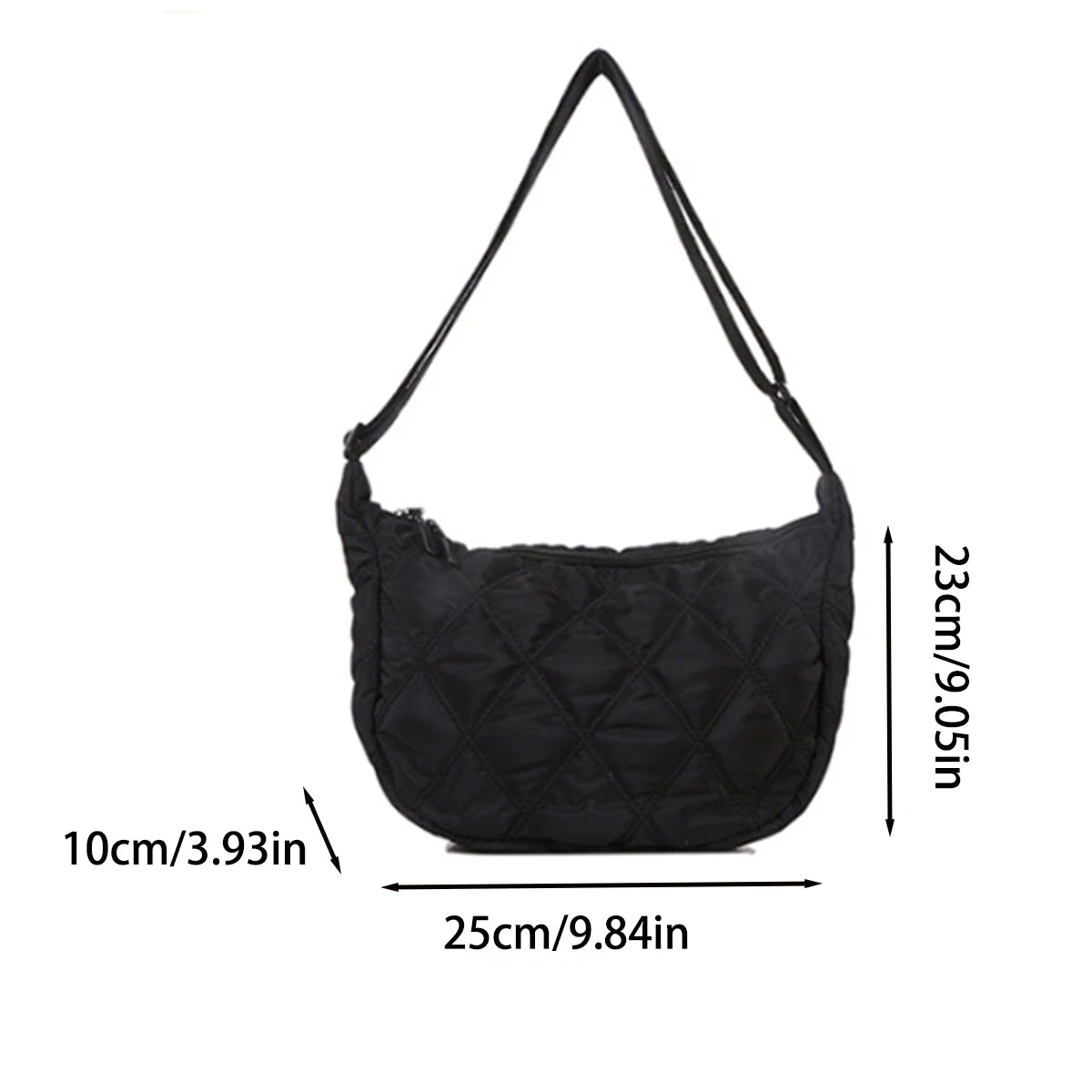 Bolsa de Ombro Feminina Matelassê Estilo Dumpling – Transversal Acolchoada Grande Capacidade