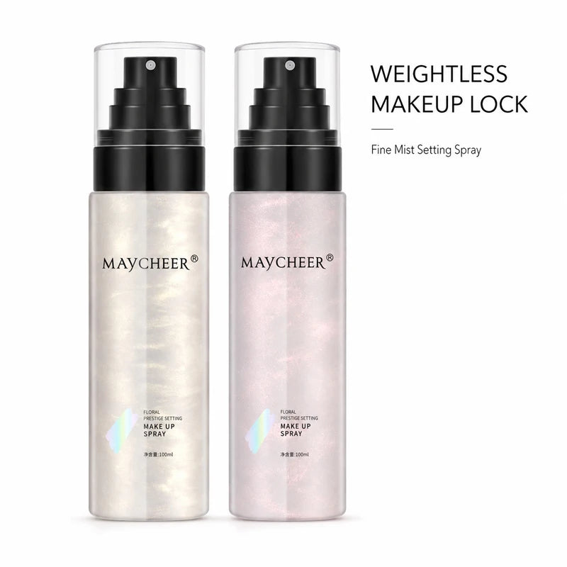 Spray Fixador de Maquiagem 100ml MAYCHEER – Névoa Ultrafina, Longa Duração e Efeito Glow