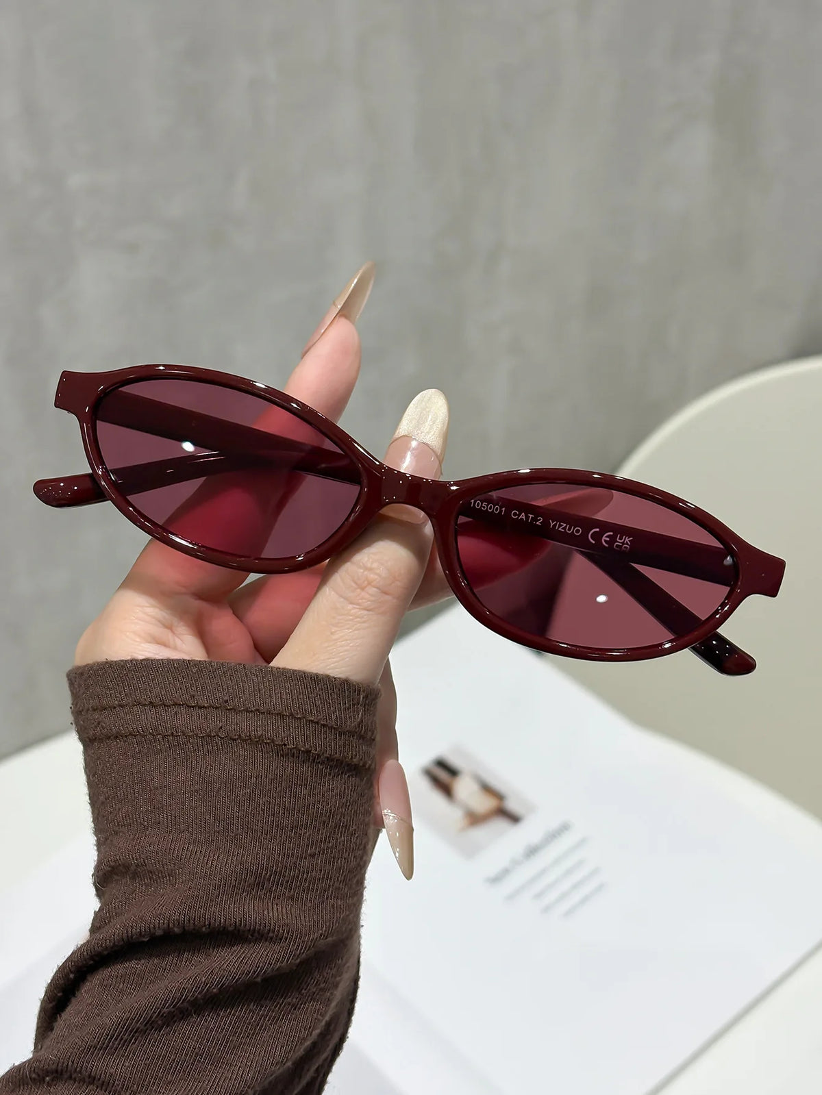 Óculos de Sol Oval Pequeno Feminino Retrô – UV400