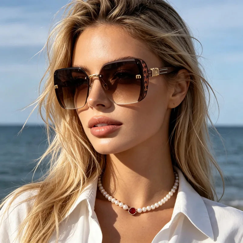 Óculos de Sol Feminino Sem Aro com Proteção UV400
