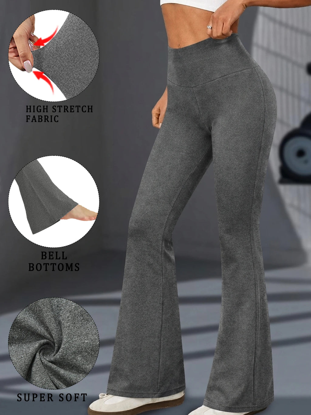 Calça Flare Super Macia de Cintura Alta
