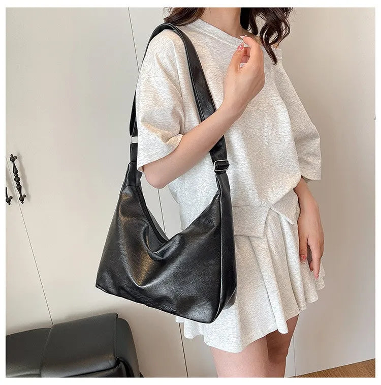 Bolsa Tote Vintage Casual Grande – Material Sintético Café