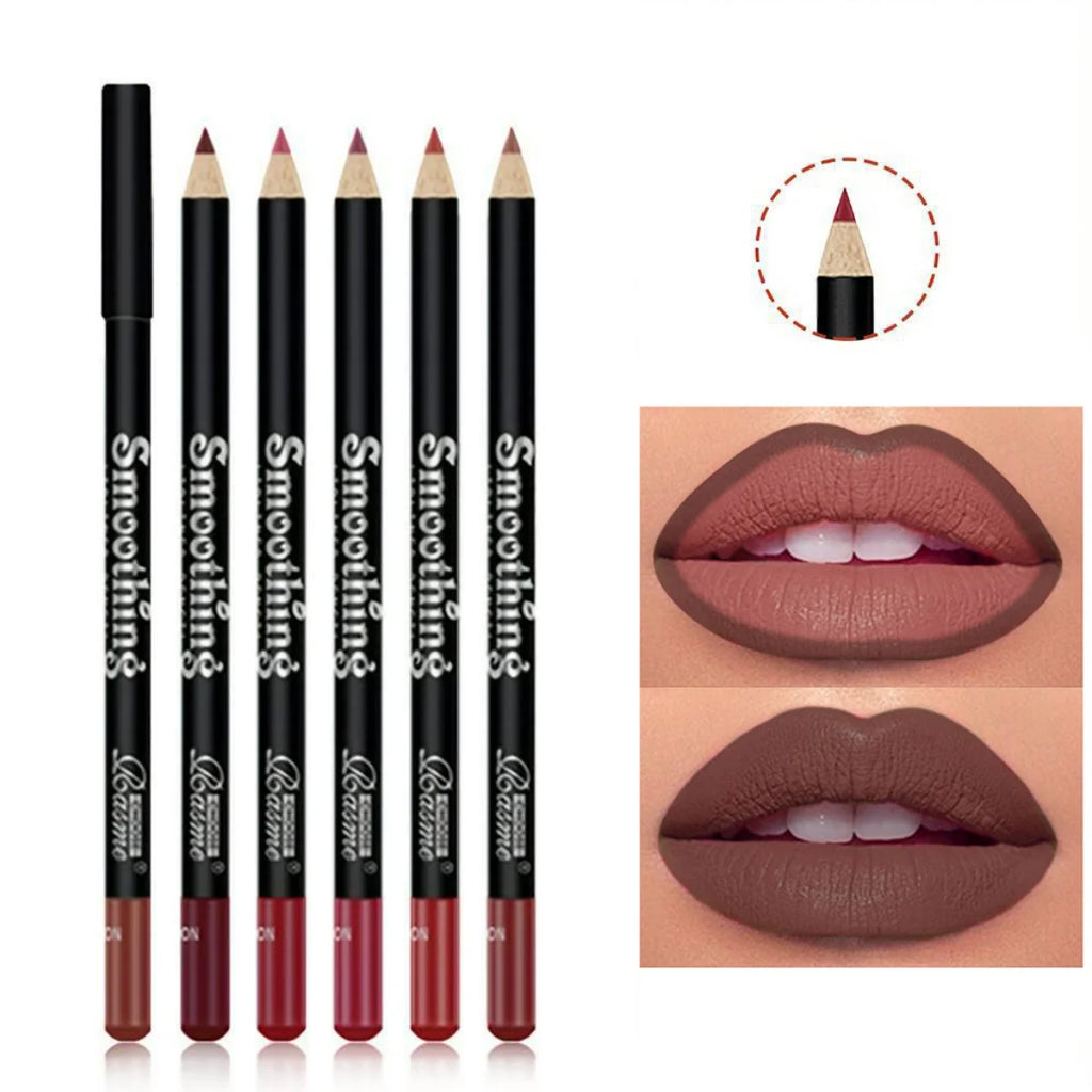 Delineador Labial à Prova d'Água com 6 Cores – Acabamento Matte e Longa Duração