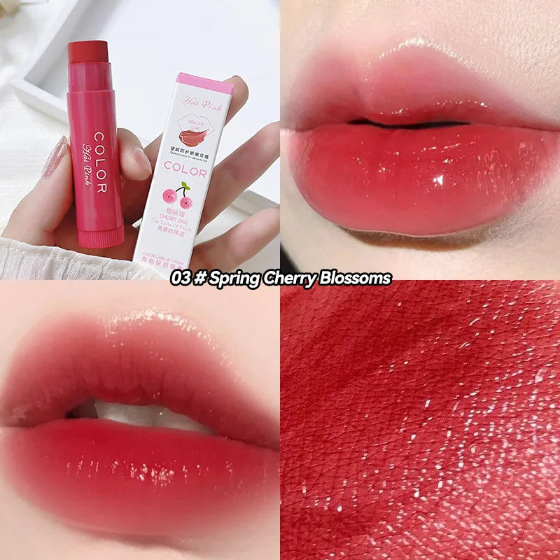 Kit 3 Bálsamos Labiais Hidratantes com Cor HAIPINK – Hidrata e Suaviza os Lábios