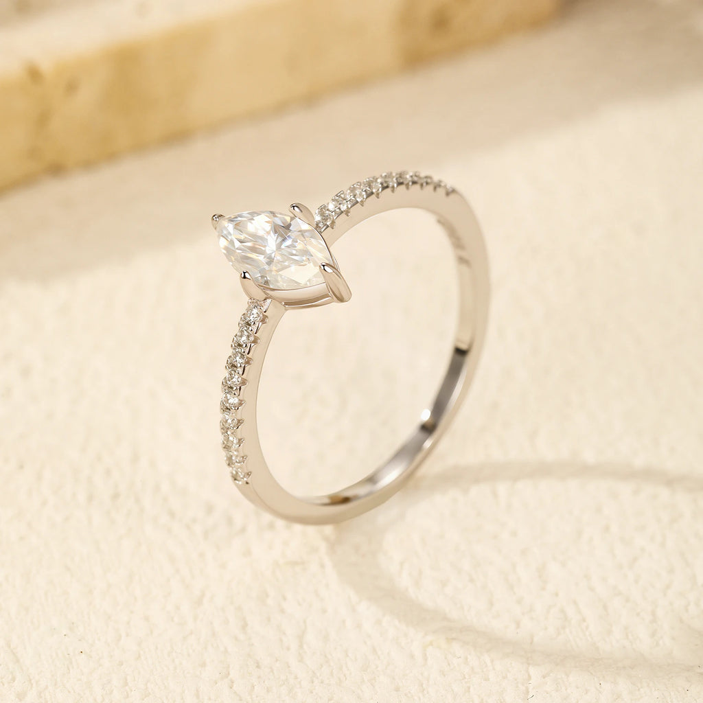 Anel Moissanite Losango Prata 925