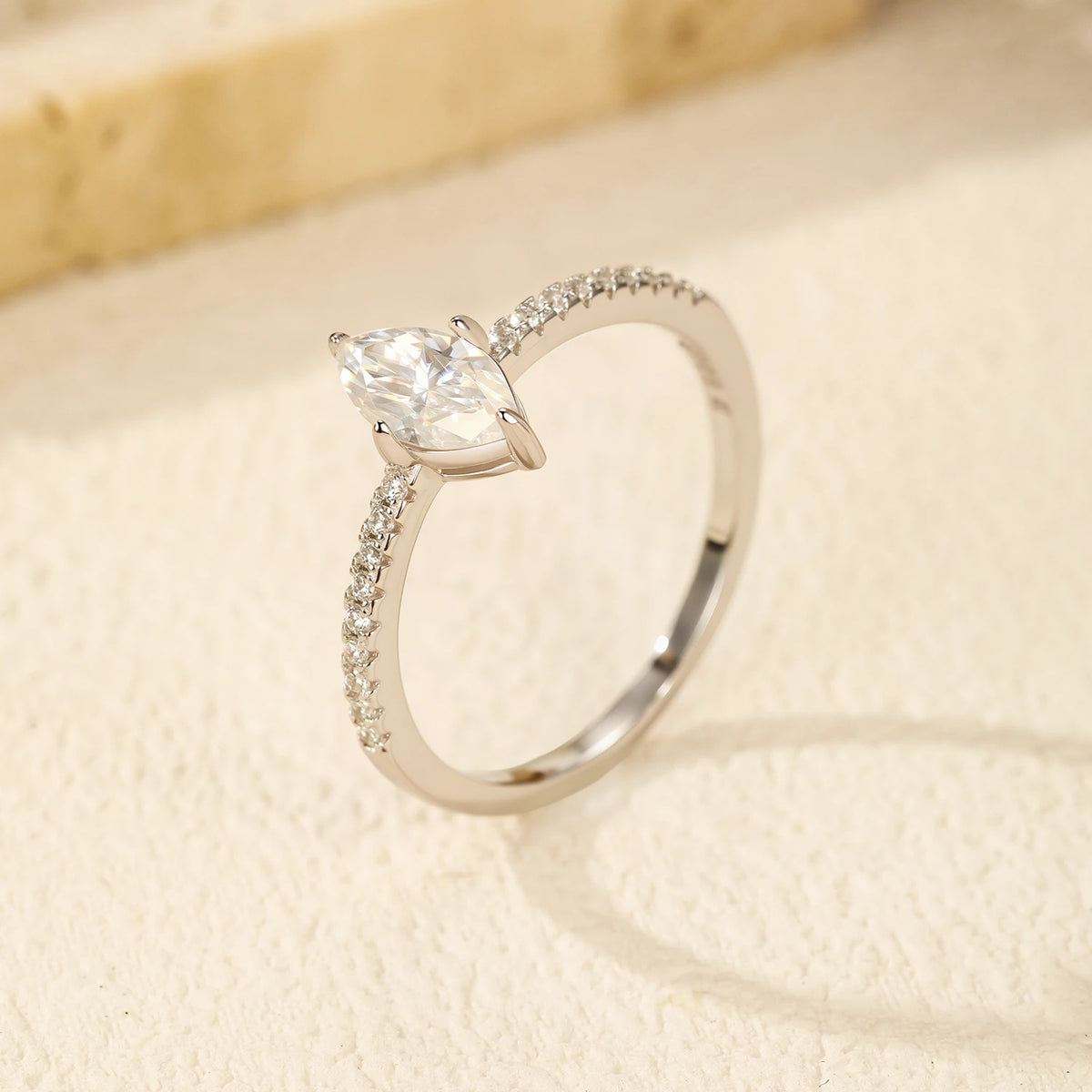 Anel Moissanite Losango Prata 925