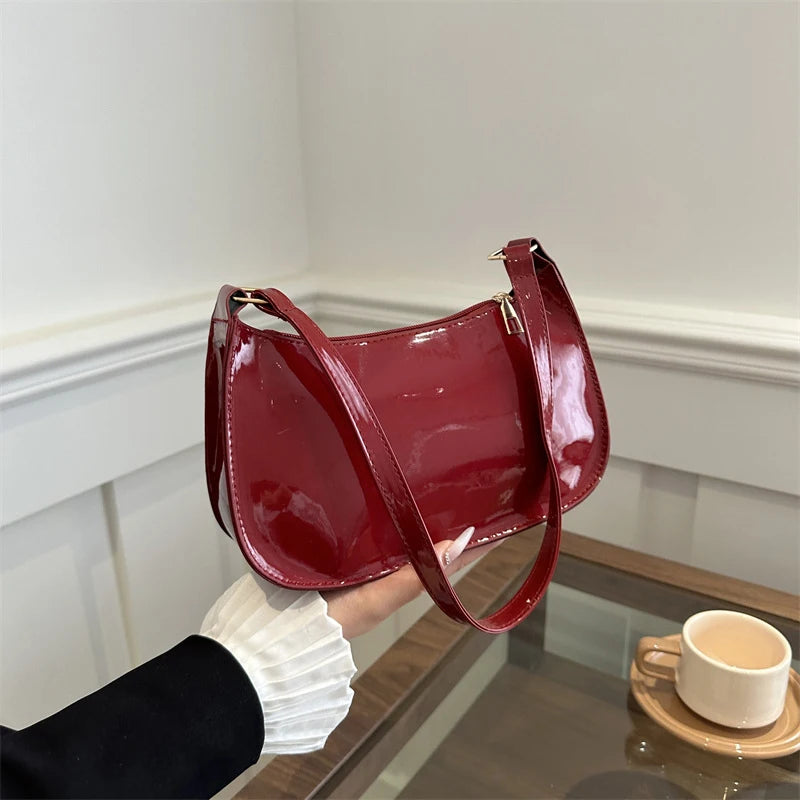 Bolsa de Ombro Feminina Retrô com Zíper – 8 Cores