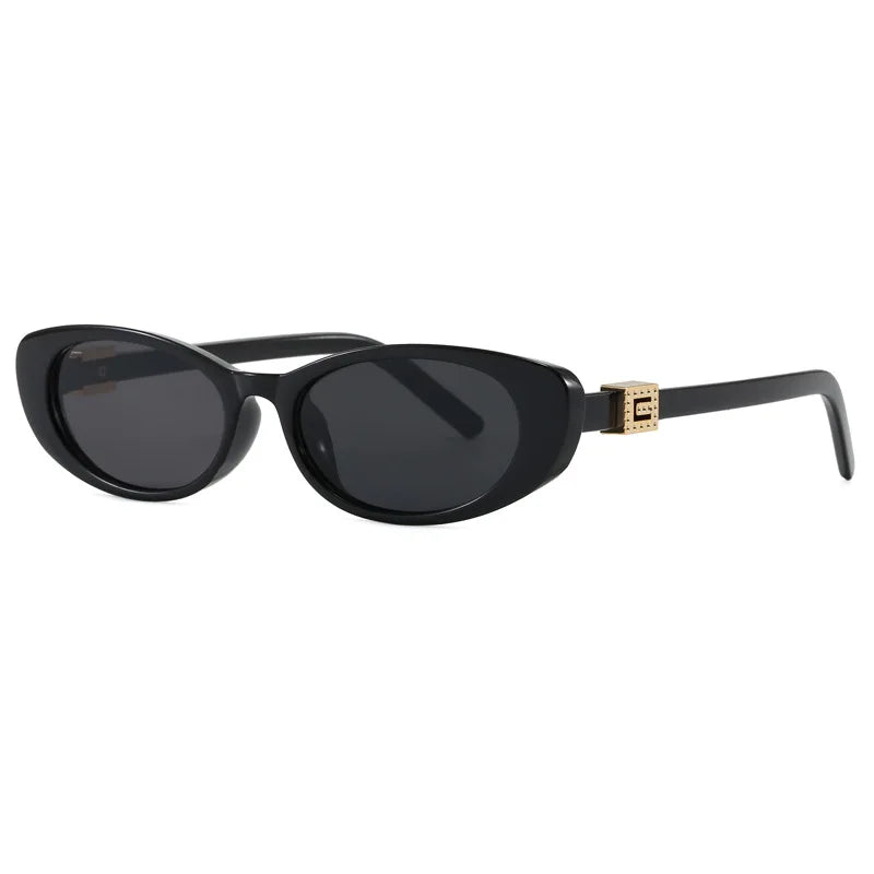Óculos de Sol Oval com Rebites Estilo Vintage – UV400