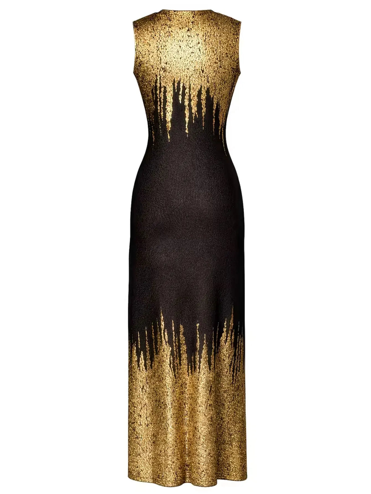 Vestido Longo de Paetês Sem Mangas Barra Sereia