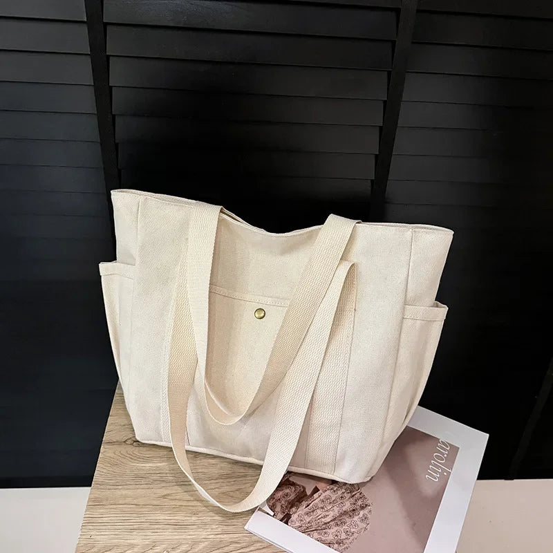 Bolsa Shopper de Lona Feminina Grande
