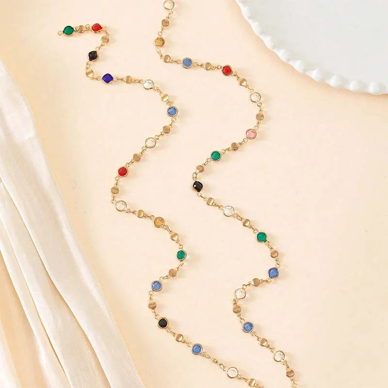 Gargantilha com Cristais de Zircônia e Strass Brilhantes